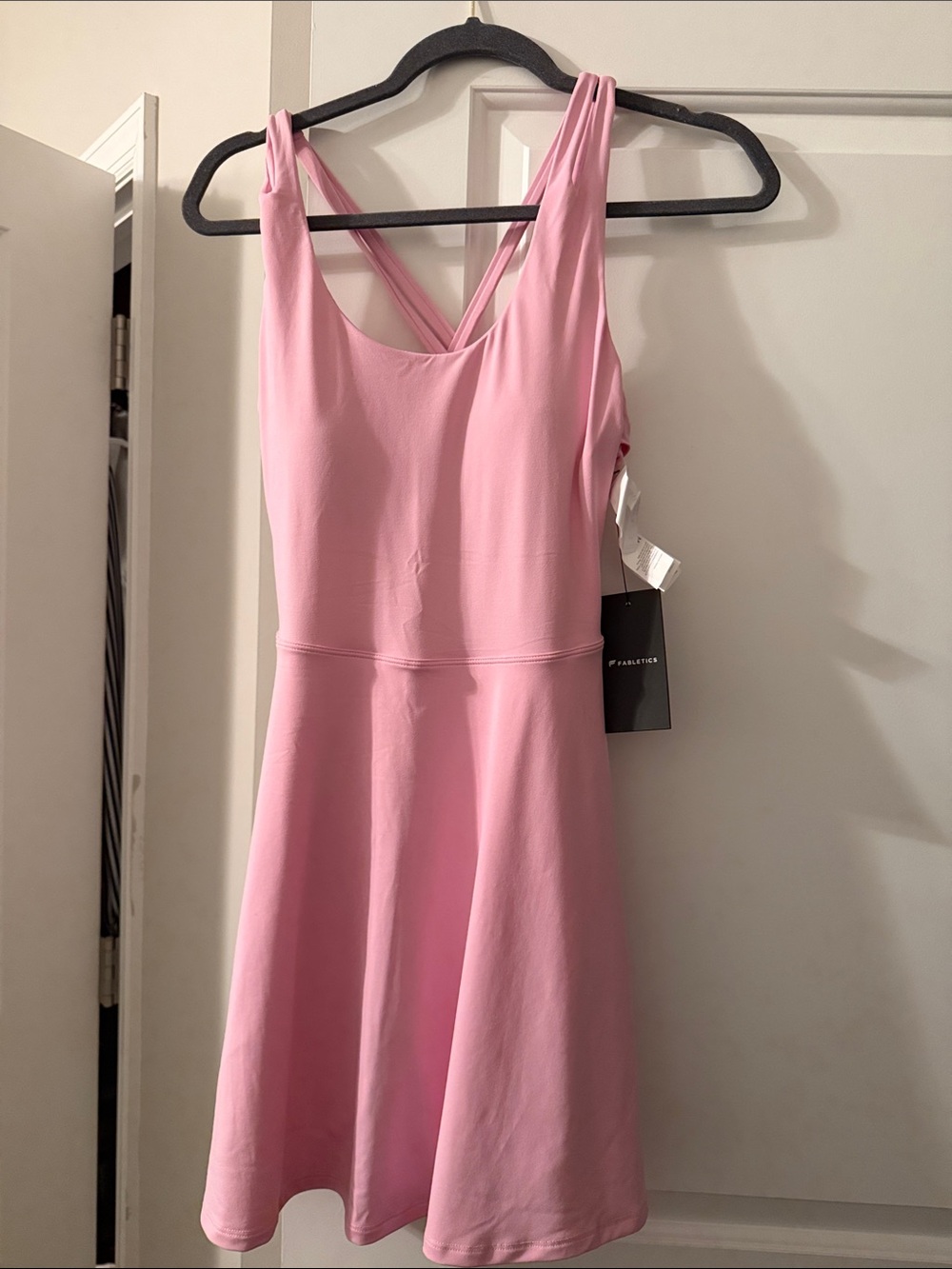 Fabletics Light Pink Crossback Fit & Flare Mini Dress